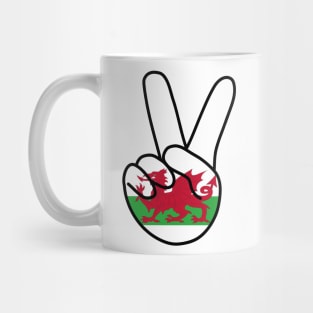 Wales Flag V Sign Mug